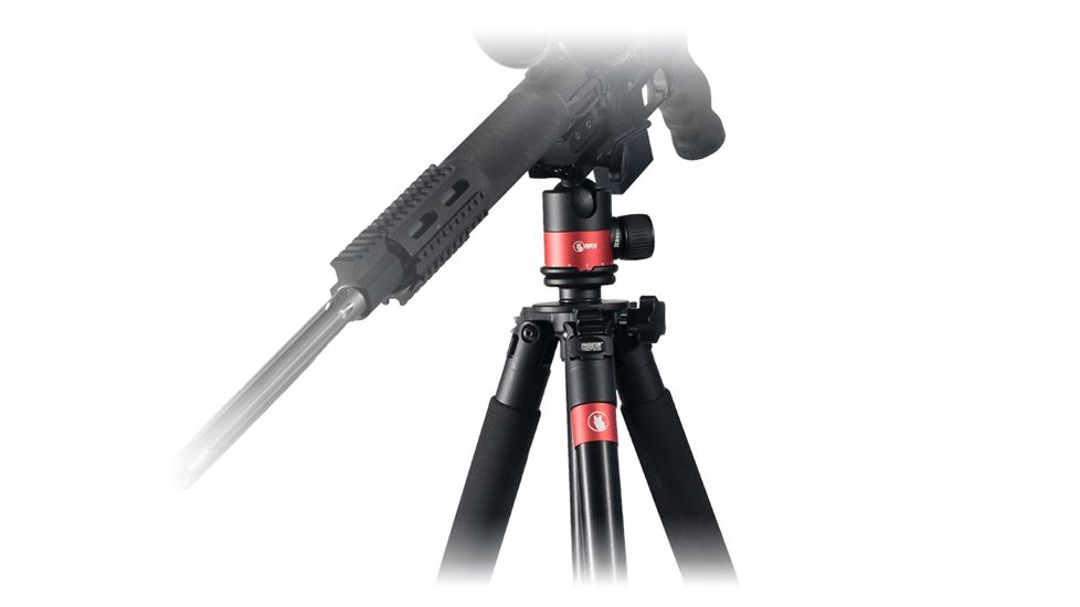 Predator Tactics DeadEye Rifle Tripod System, Matte Black/Red Aluminum Finish, 97503