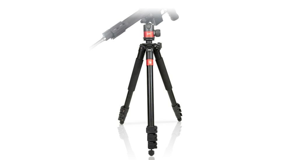 Predator Tactics DeadEye Rifle Tripod System, Matte Black/Red Aluminum Finish, 97507