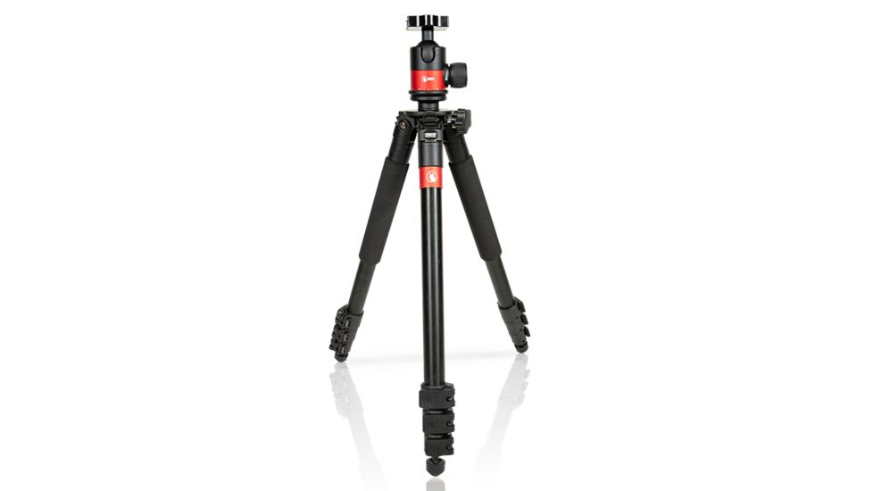 Predator Tactics DeadEye Rifle Tripod System, Matte Black/Red Aluminum Finish, 97506