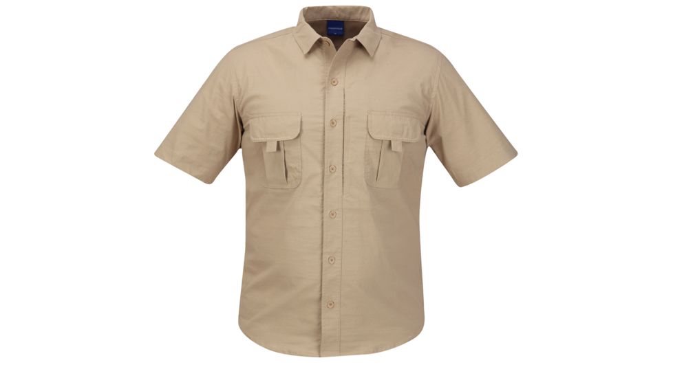 PROPPER Summerweight Tactical Mens Short Sleeve Shirt, Khaki, XS F53743C250XS