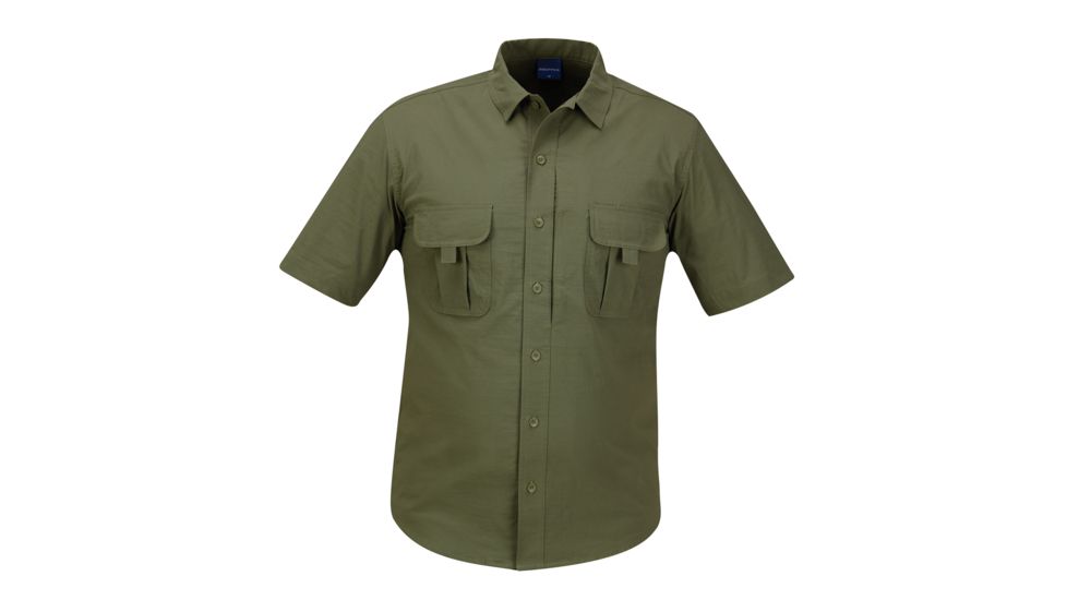 PROPPER Summerweight Tactical Mens Short Sleeve Shirt, Olive Green, XXL F53743C330XXL