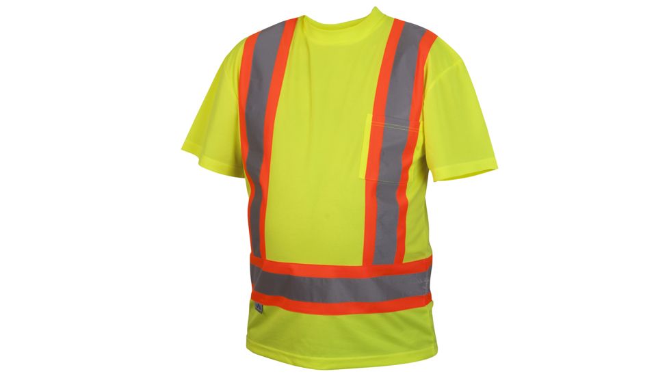 CSA Lumen-X T-Shirt w/Contrasting Reflective Tape, Hi-Vis Lime, Large