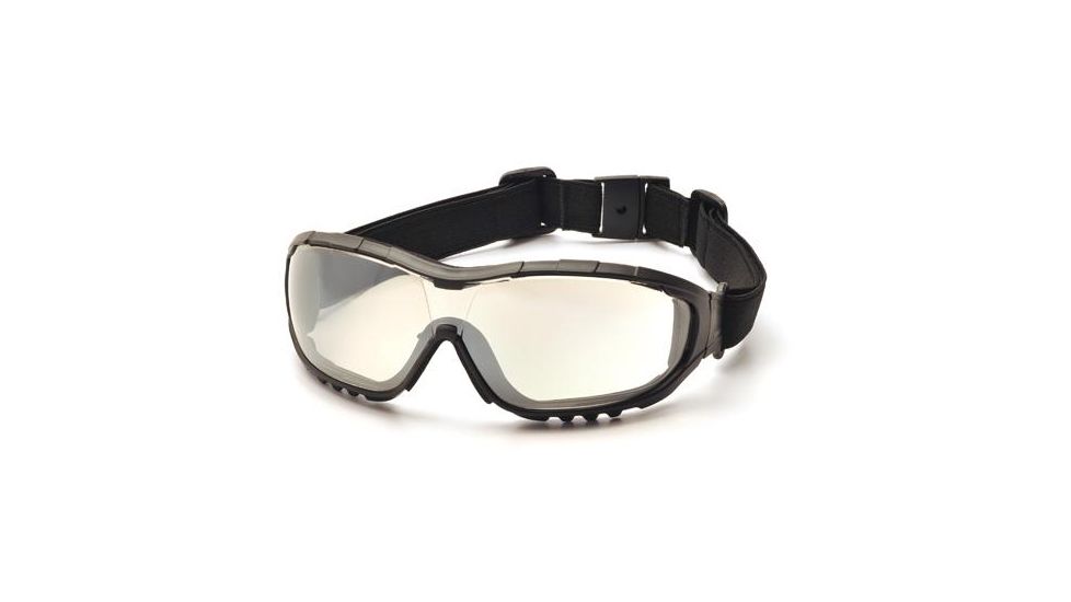 Pyramex V3G Safety Glasses, Black Strap/Temples/IO Mirror Anti-Fog Lens GB8280ST