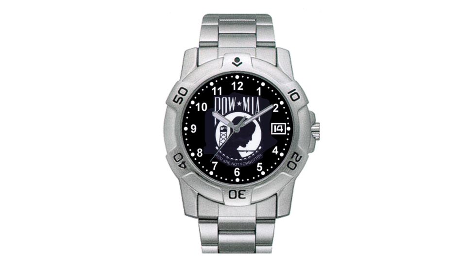 RAM Instrument V1D04 Chrome Military Watch With Date POW MIA