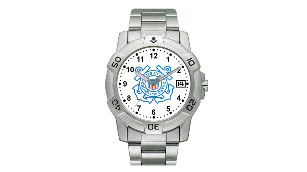 RAM Instrument V1D48 Chrome Military Watch With Date US Coast Guard