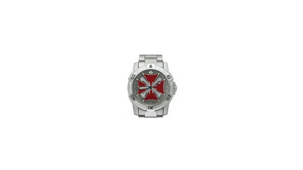 RAM Instrument V1D5002 Chrome Biker Watch Iron Cross With Bones