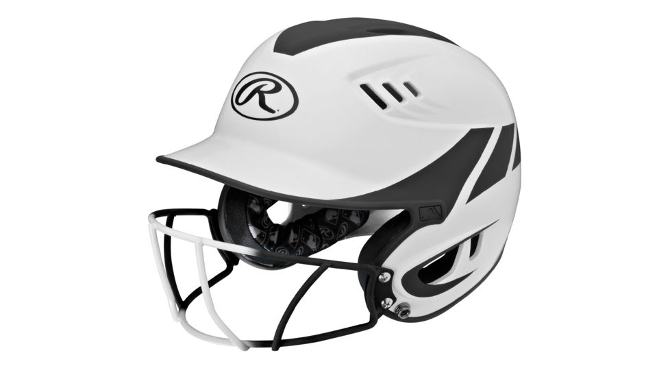Rawlings Velo Junior 2-Tone Home Softball Helmet w/Mask, Black 1007750