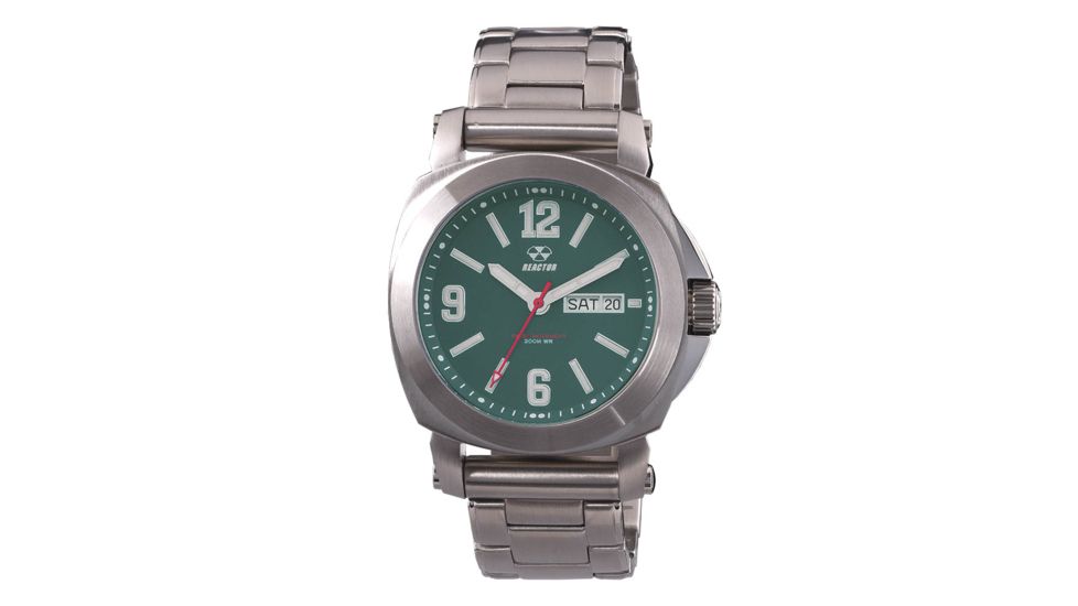REACTOR Fermi Men's Watch, Stainless Steel Case and Bracelet, Matte Clay Green Dial, Medium 48009