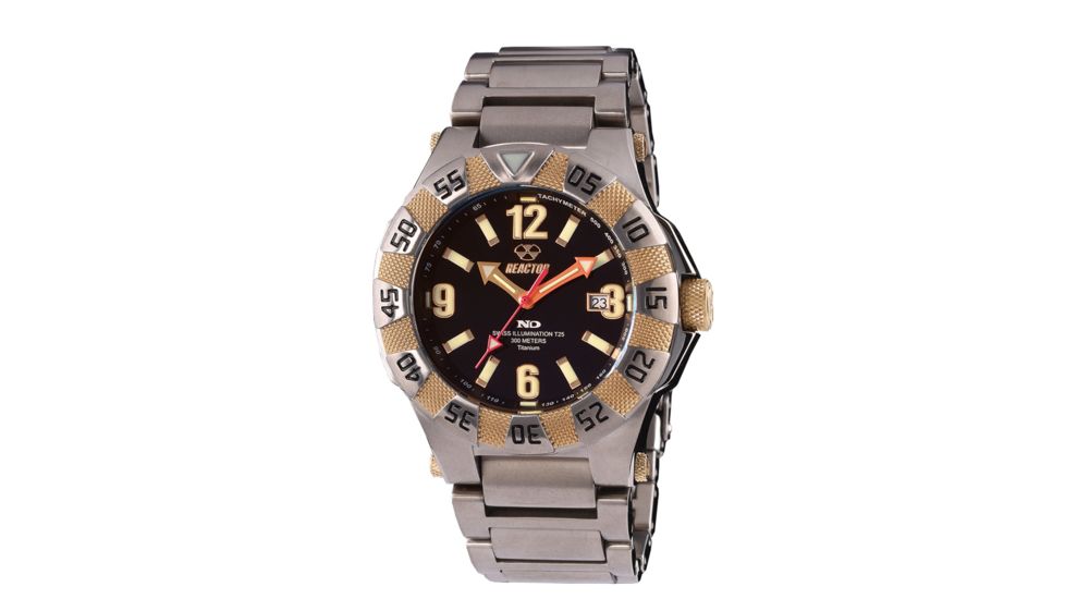 REACTOR Gamma 2 Titanium Watch - Mens, Black / Gold 51001