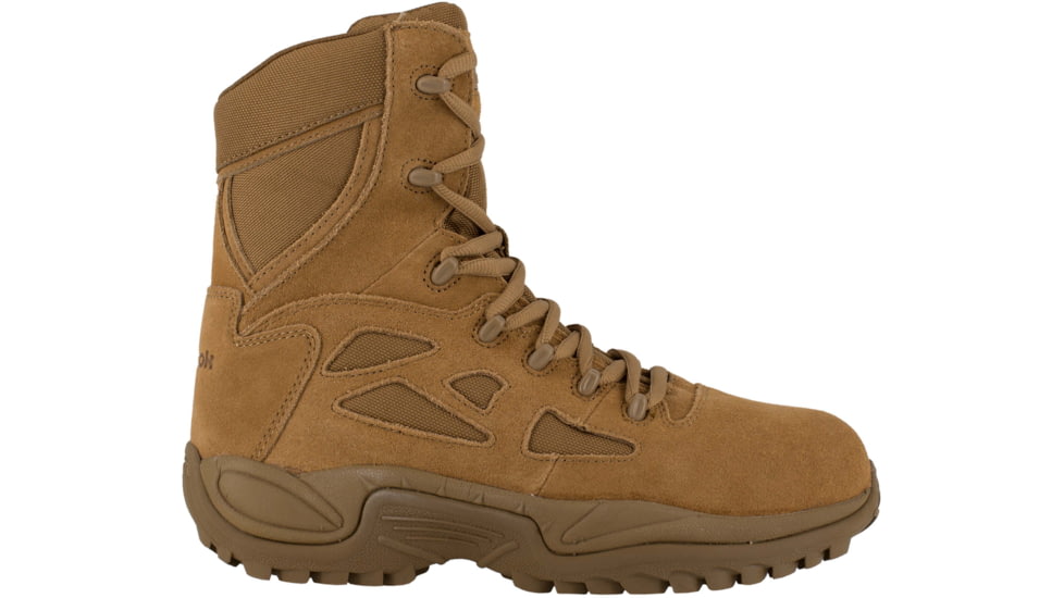 Reebok Mens Rapid Response RB Stealth 8in Boot w/Side Zipper, Coyote, 5.5, RB8850-COYOTE-5.5-MENS-M