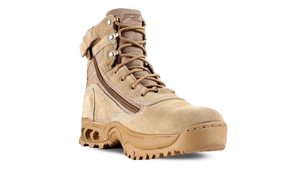 Ridge Footwear Air-Tac 3003Z Desert Storm Zipper Quarter Tactical Boots, Mens, 7in Height, Regular, Desert Tan, 6.5 US, 3003Z-S6.5