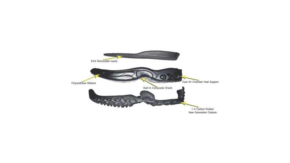 Ridge Footwear Air-Tac 8010ST Ghost Steel Toe Tactical Boots, Mens, 8in Height, Wide, Black, 13 US, 8010ST-S13W