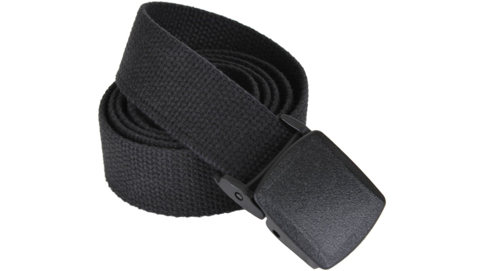 Rothco 54 Inch Military Plastic Buckle Web Belt, Black, 4963