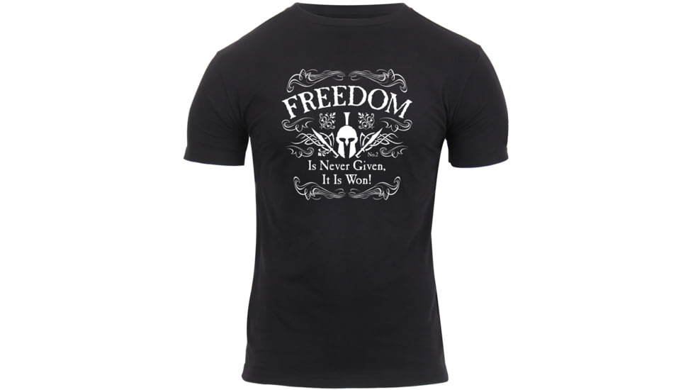 Rothco Athletic Fit Freedom T-Shirt, Mens, Black, Small, 1187-870