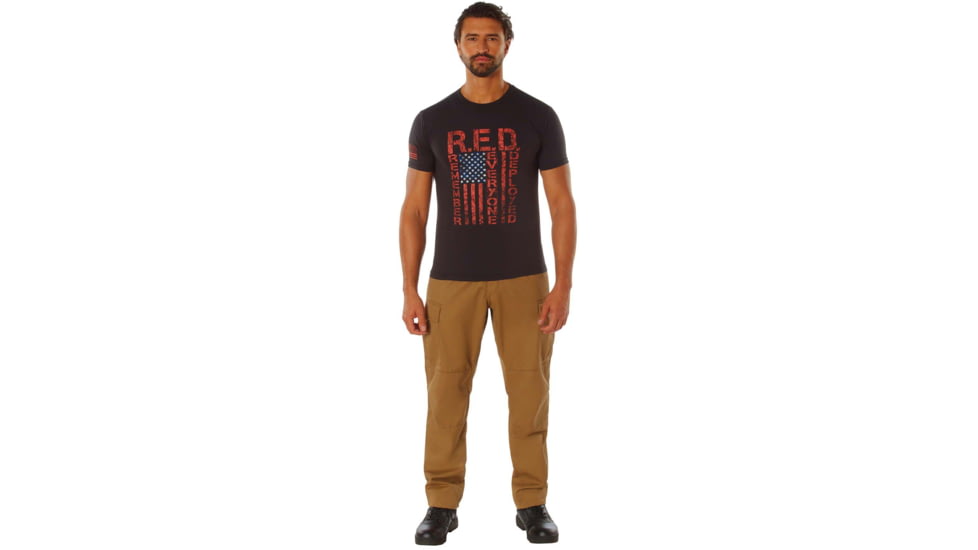Rothco Athletic Fit R.E.D. Remember Everyone Deployed T-Shirt, Black, Medium, 1847-Black-M