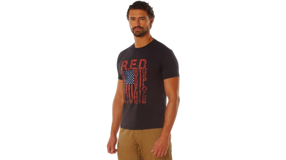 Rothco Athletic Fit R.E.D. Remember Everyone Deployed T-Shirt, Black, Medium, 1847-Black-M