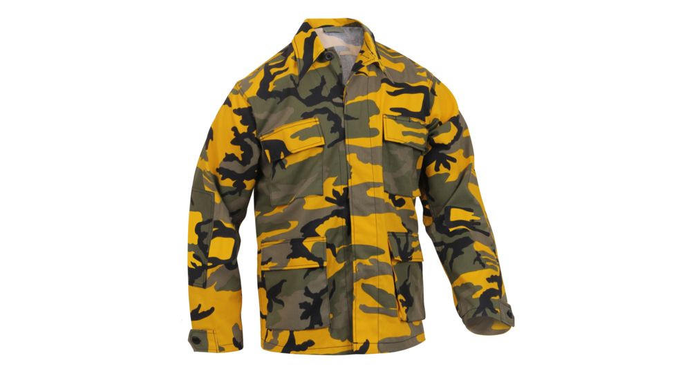 Rothco Color Camo BDU Shirt, Stinger Yellow Camo, M, 8870-StingerYellowCamo-M