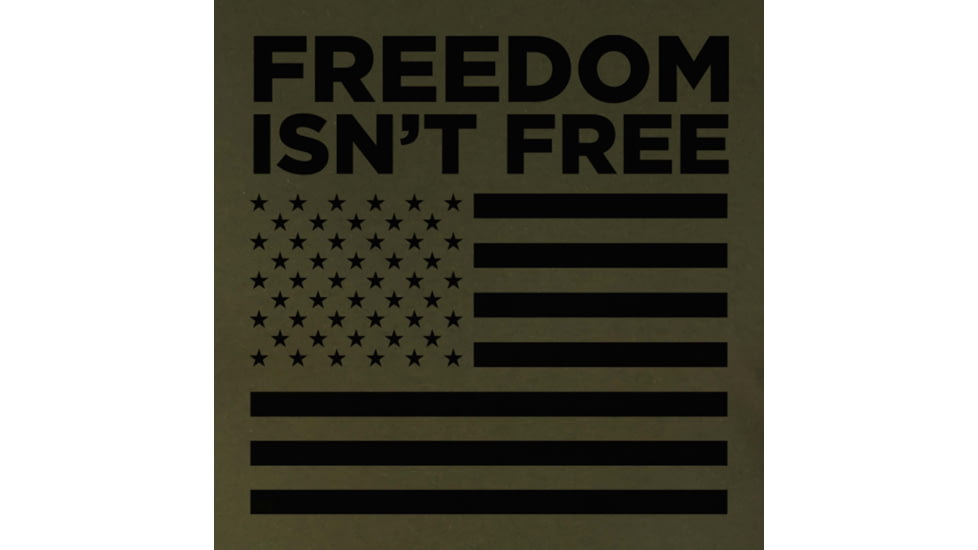 Rothco Freedom Isnt Free Flag T-Shirt - Mens, Olive Drab, Small, 27080-OliveDrab-S