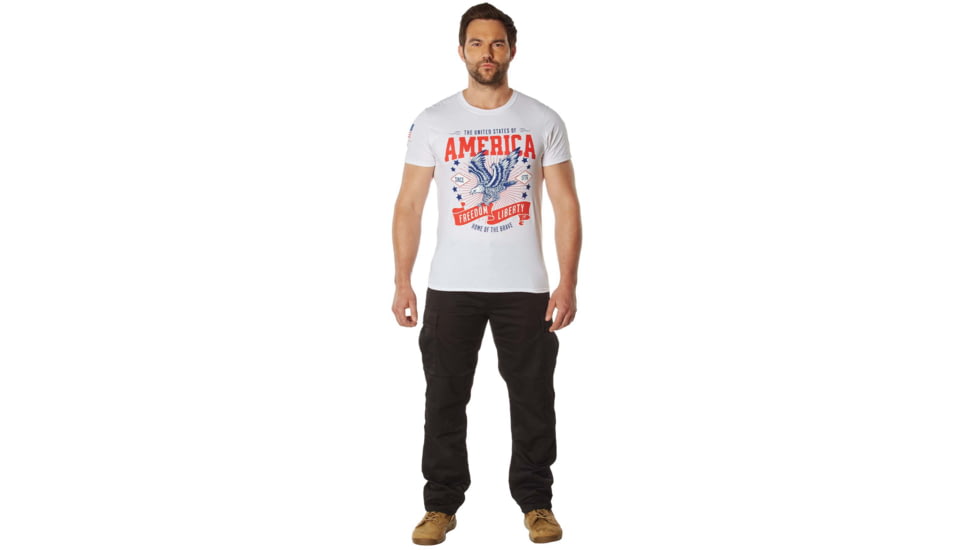 Rothco Freedom &amp; Liberty Patriotic T-Shirt, White, Medium, 18120-White-M
