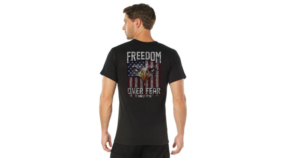 Rothco Freedom Over Fear T-Shirt - Mens, Black, Medium, 18170-Black-M