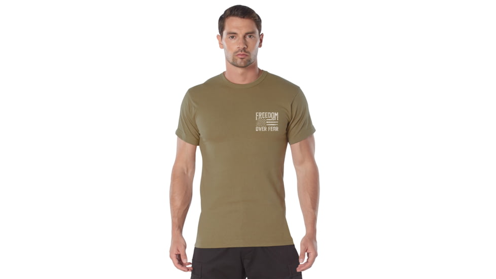 Rothco Freedom Over Fear T-Shirt - Mens, Coyote Brown, Small, 18180-CoyoteBrown-S