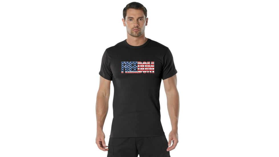 Rothco Freedom US Flag T-Shirt - Mens, Black, Small,18195-S