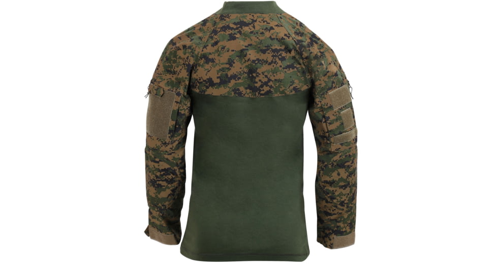 Rothco 1/4 Zip Tactical Airsoft Combat Shirt - Men's, Woodland Digital Camo, Small, 10224-WoodlandDigitalCamo-S