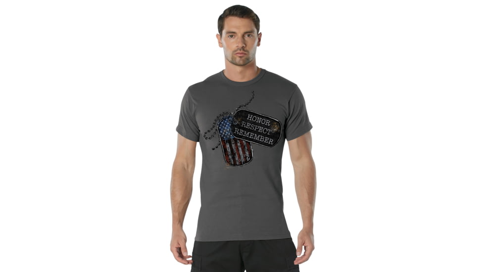 Rothco Honor Respect Remember T-Shirt - Mens, Charcoal Grey, Small, 18155-CharcoalGrey-S