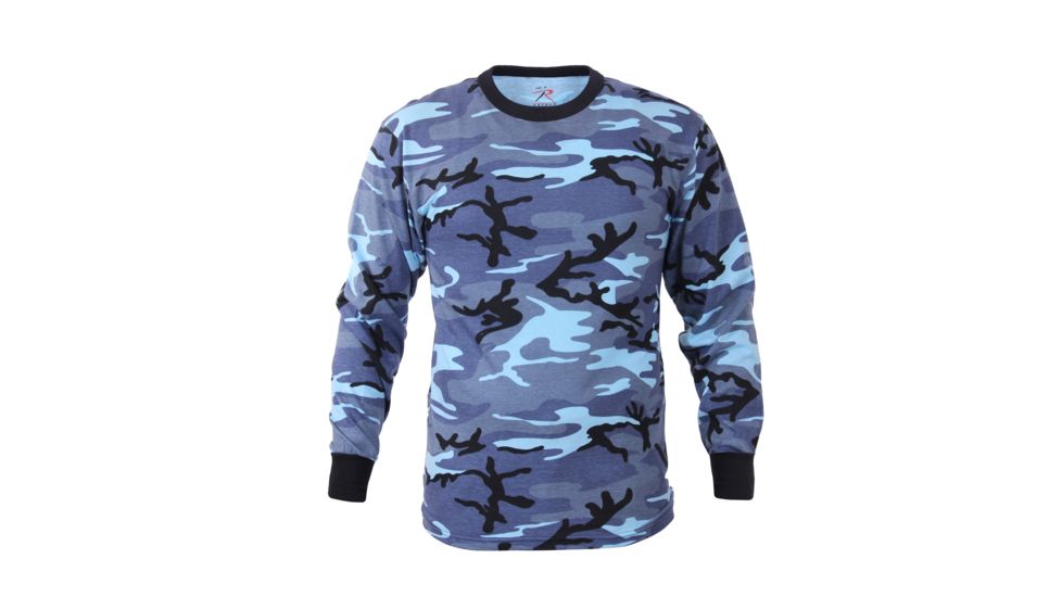 Rothco Long Sleeve Camo T-Shirt, Sky Blue Camo, M, 67770-SkyBlueCamo-M