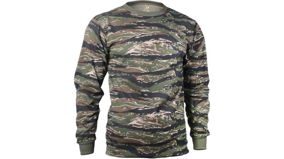 Rothco Long Sleeve Camo T-Shirt, Tiger Stripe Camo, XL, 66787-TigerStripeCamo-XL