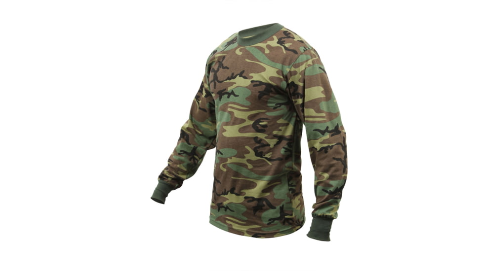 Rothco Long Sleeve Camo T-Shirt, Woodland Camo, 2XL, 6678-WoodlandCamo-2XL
