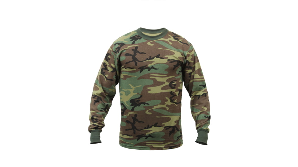 Rothco Long Sleeve Camo T-Shirt, Woodland Camo, 2XL, 6678-WoodlandCamo-2XL