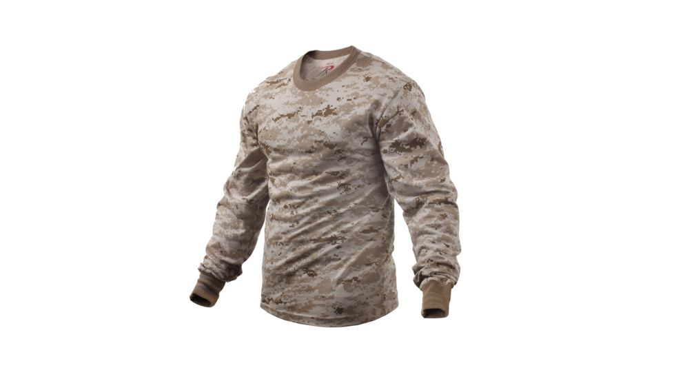 Rothco Long Sleeve Digital Camo T-Shirts, Desert Digital Camo, M, 5742-DesertDigitalCamo-M