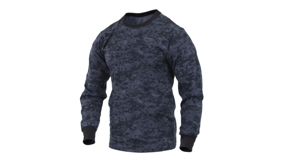 Rothco Long Sleeve Digital Camo T-Shirts, Midnight Digital Camo, L, 68947-MidnightDigitalCamo-L