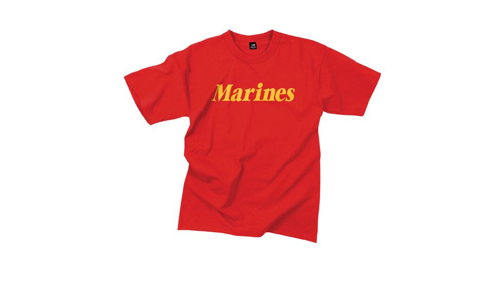 Rothco Marines Printed T-Shirt, Red, Small, 60163-Red-S