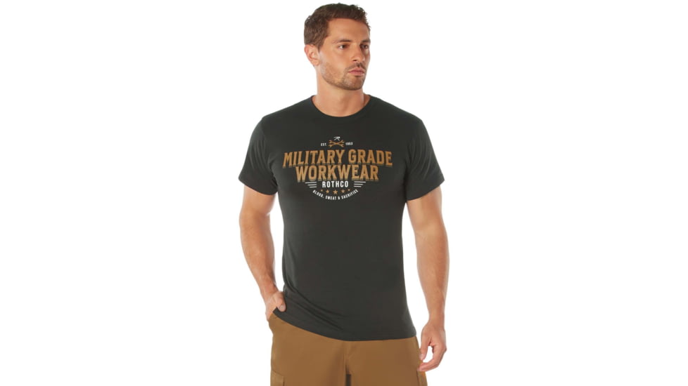 Rothco Military Grade Workwear Graphic T-Shirt, Black, 3XL, 11342-Black-3XL