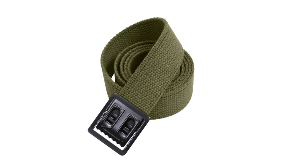 Rothco Military Web Belts w/ Open Face Buckle, Black, Olive Drab, 44, 4290-Black-OliveDrab-44Inches