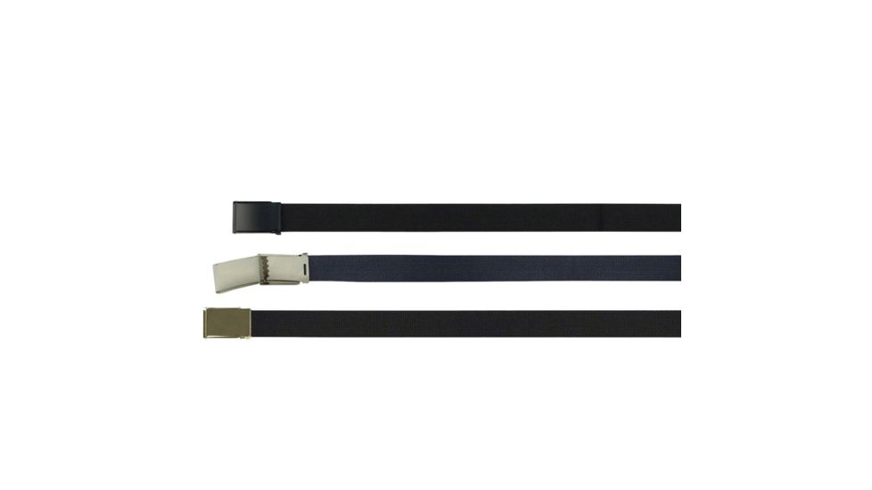 Rothco Military Web Belts With Flip Buckle, Chrome, Navy Blue, 6170-Chrome-NavyBlue