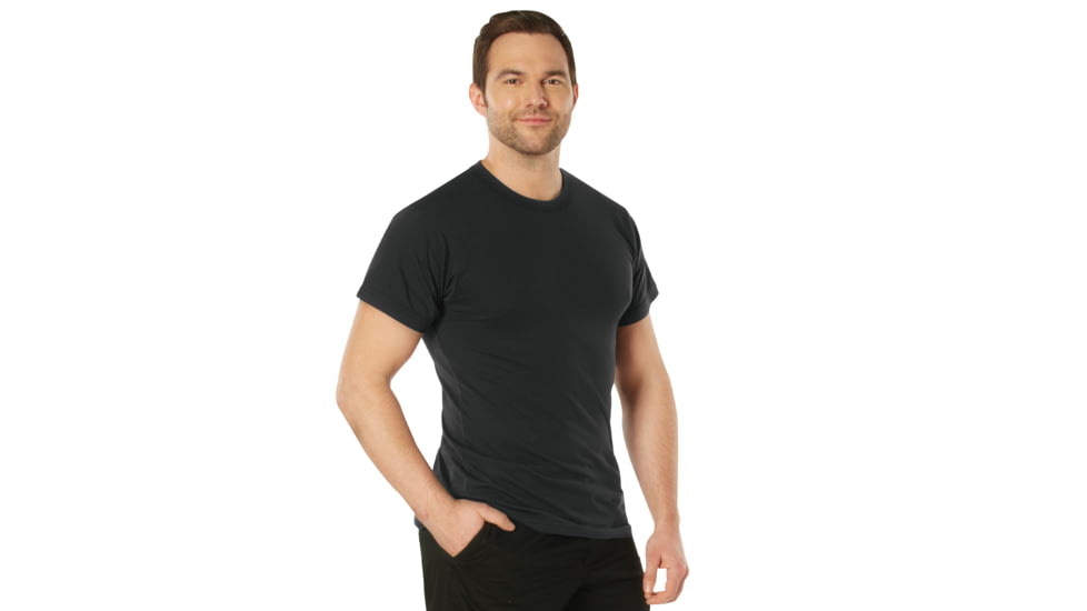 Rothco Moisture Wicking T-Shirts, Black, Small, 9590-Black-S