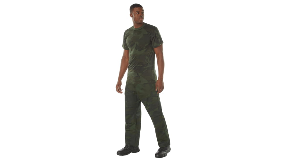 Rothco Moisture Wicking T-Shirts - Mens, S, Camo, 12325-MidnightWoodlandCamo-S