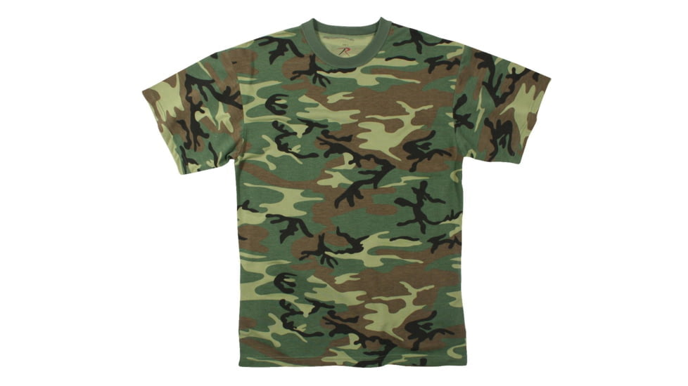 Rothco Moisture Wicking T-Shirts - Mens, Woodland Camo, Large, 95025-WoodlandCamo-L