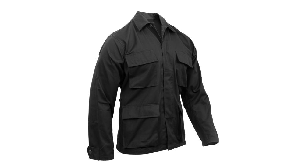 Rothco Poly/Cotton Twill Solid BDU Shirts, Black, XL, 7970-Black-XL