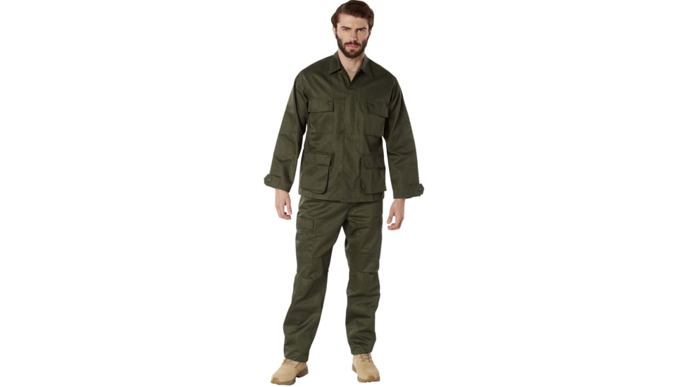 Rothco Poly/Cotton Twill Solid BDU Shirts, Olive Drab, XL, 7837-XL