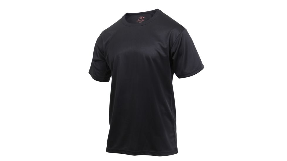 Rothco Quick Dry Moisture Wicking T-shirt, Black, Small, 2735-Black-S