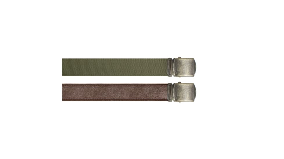 Rothco Reversible Vintage Leather/Poly Web Belt, Brown Leather / OD Poly, 54, 4307-BrownLeatherODPoly-54Inches