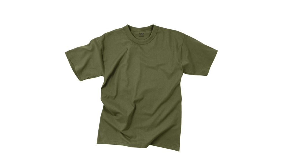 Rothco Solid Color 100% Cotton T-Shirt, Olive Drab, Small, 7979-OliveDrab-S