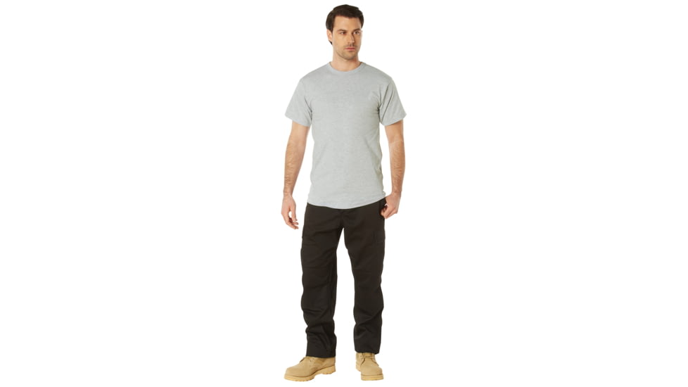 Rothco Solid Color Poly/Cotton Military T-Shirt - Mens, Small, Heather Grey, 66670-HeatherGrey-S