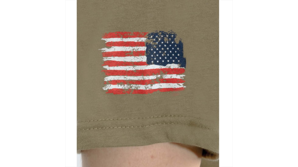 Rothco US Flag Bearded Skull T-Shirt, Coyote Brown, Small, 10822-CoyoteBrown-S