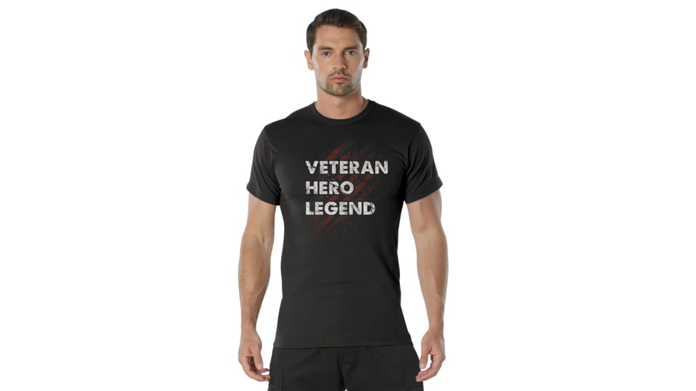 Rothco Veteran Hero Legend T-Shirt - Men's, Black, Small, 18160-Black-S