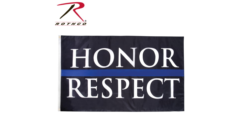 Rothco Honor &amp; Respect Thin Blue Line Flag, 3' X 5', 1451